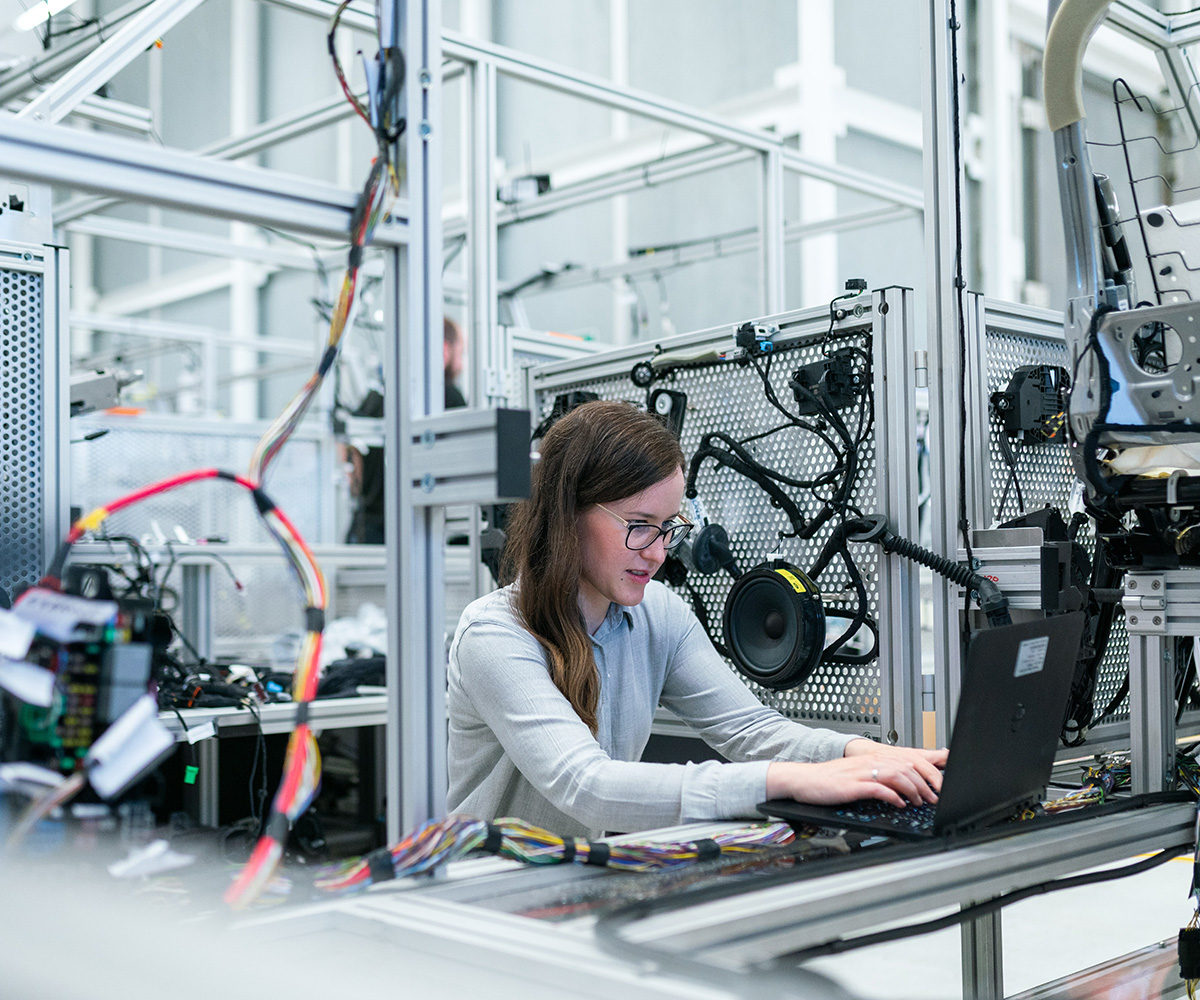 Developer working in lab