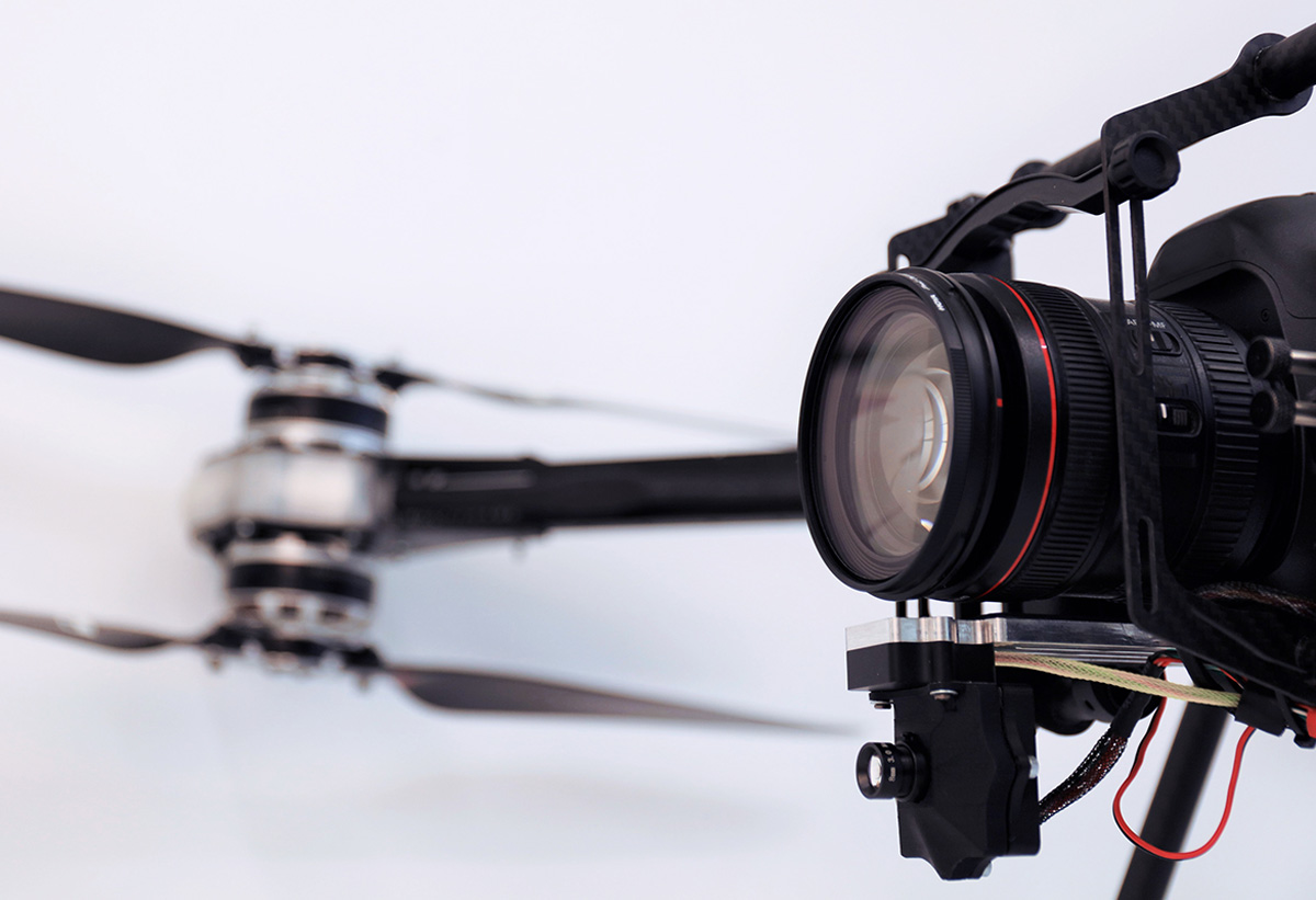 close up of drone camera