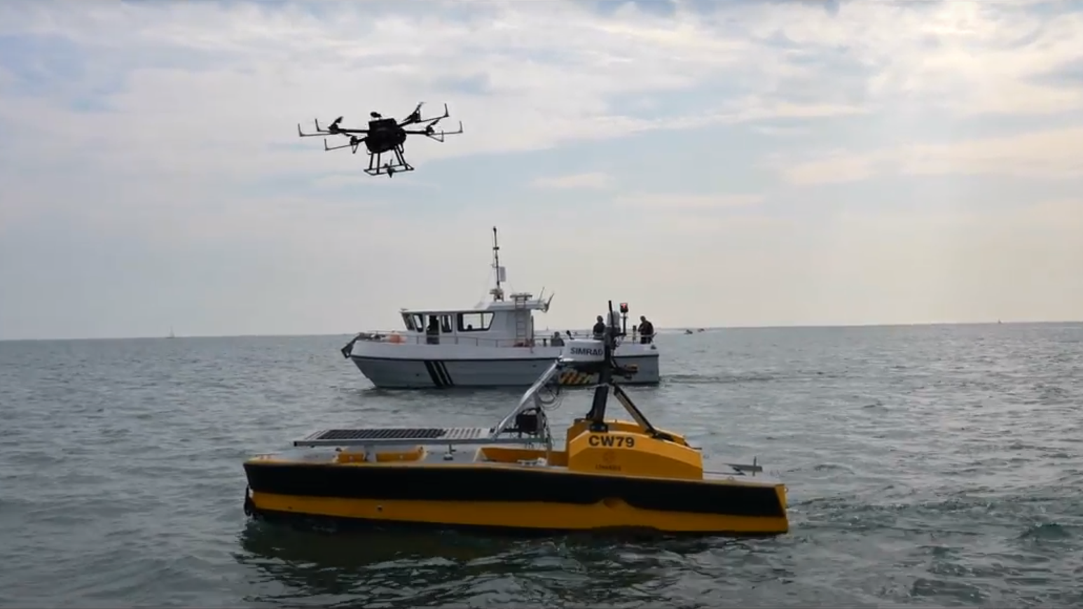 drone landing on autonomous vessel/drone