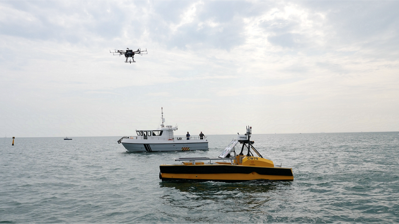 This is an image of an offshore deployment of our drone.