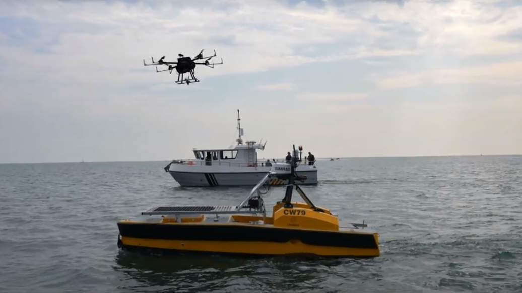 This is an image of an offshore deployment of our drone.