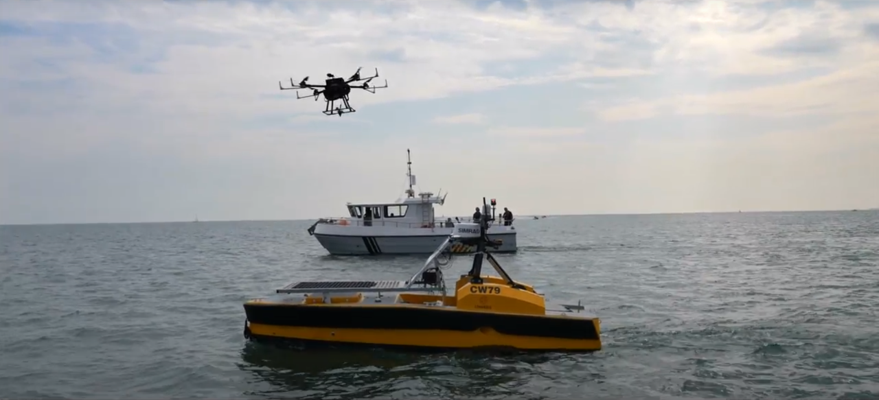 This is an image of an offshore deployment of our drone.