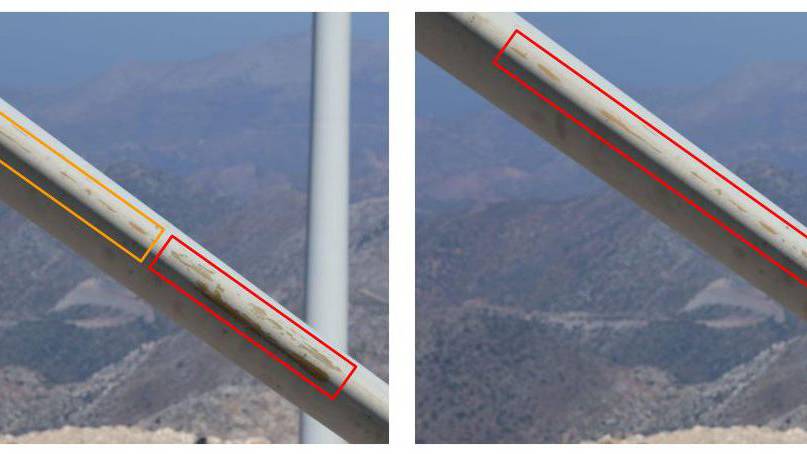 Here are two images of the same wind turbine demonstrating how annotations can be done differently.