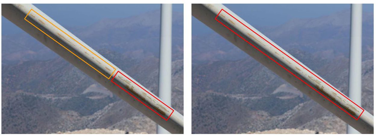 Here are two images of the same wind turbine demonstrating how annotations can be done differently.