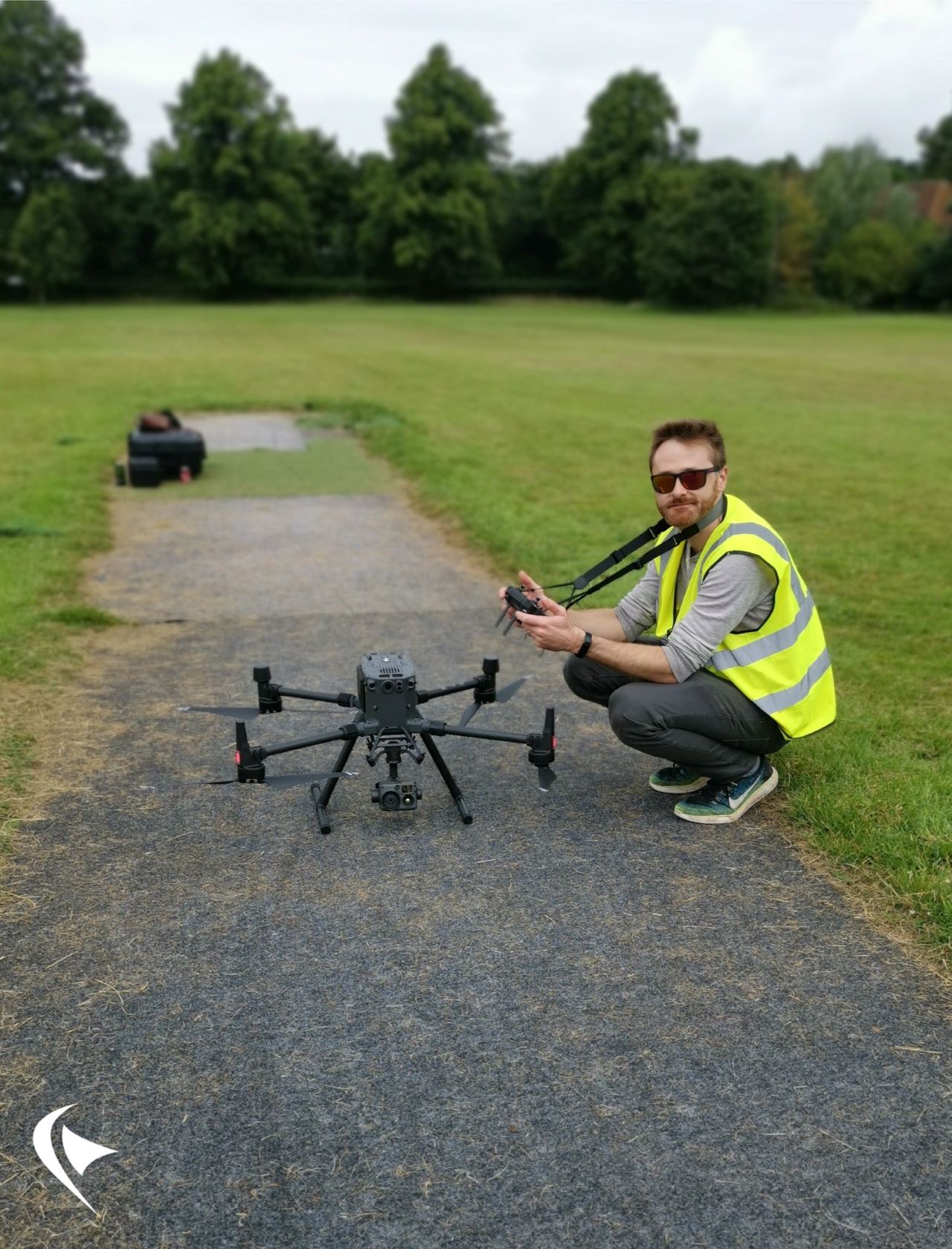 This is an image of Greg with a drone.