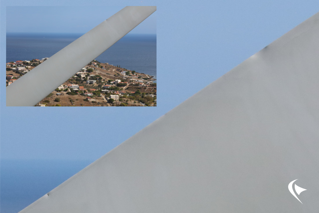 This is an image of a wind turbine blade. There is another mage in the corner to show more of the same blade.