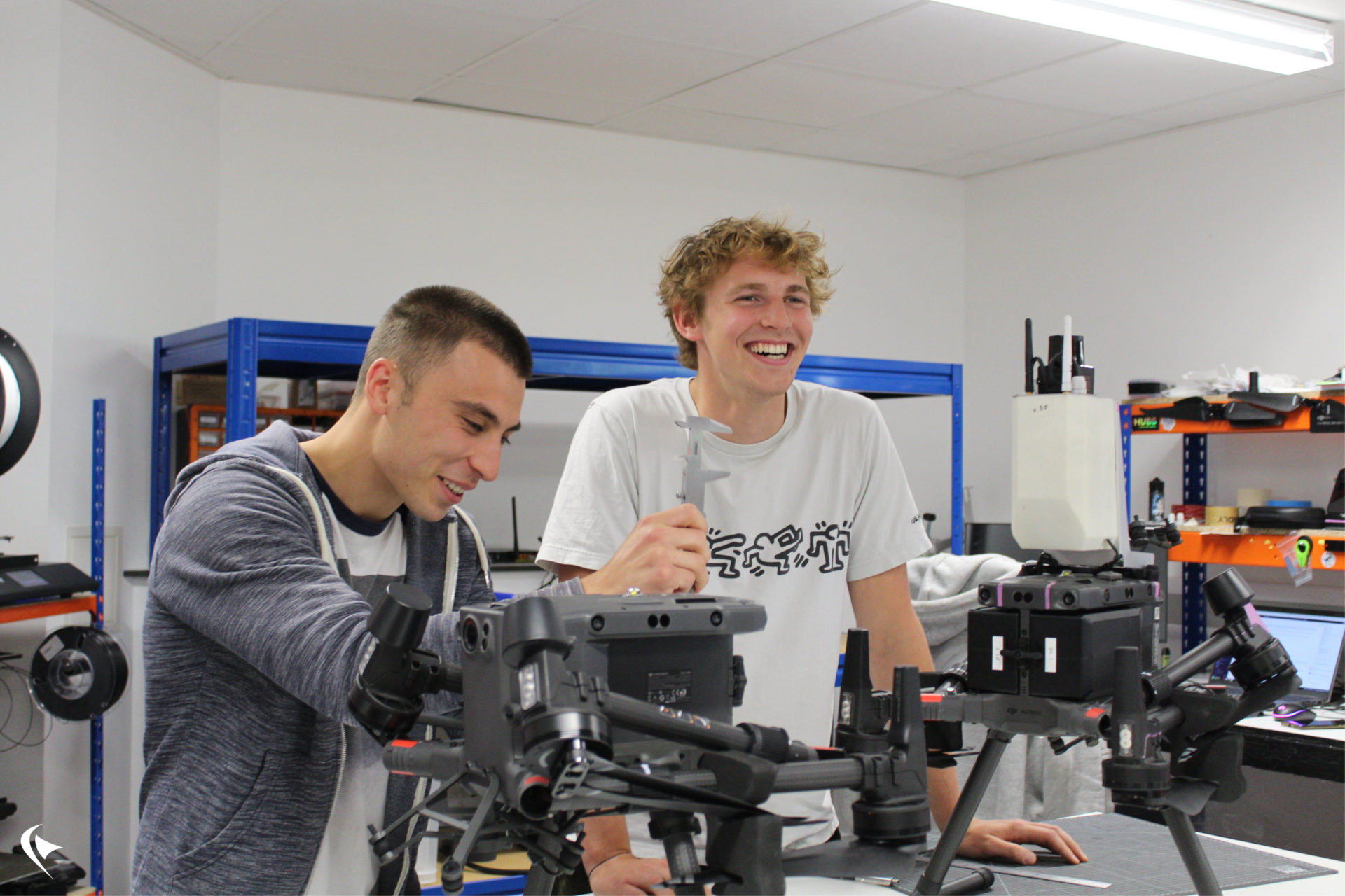 Phil Blecher and Jakub Amin with equipment