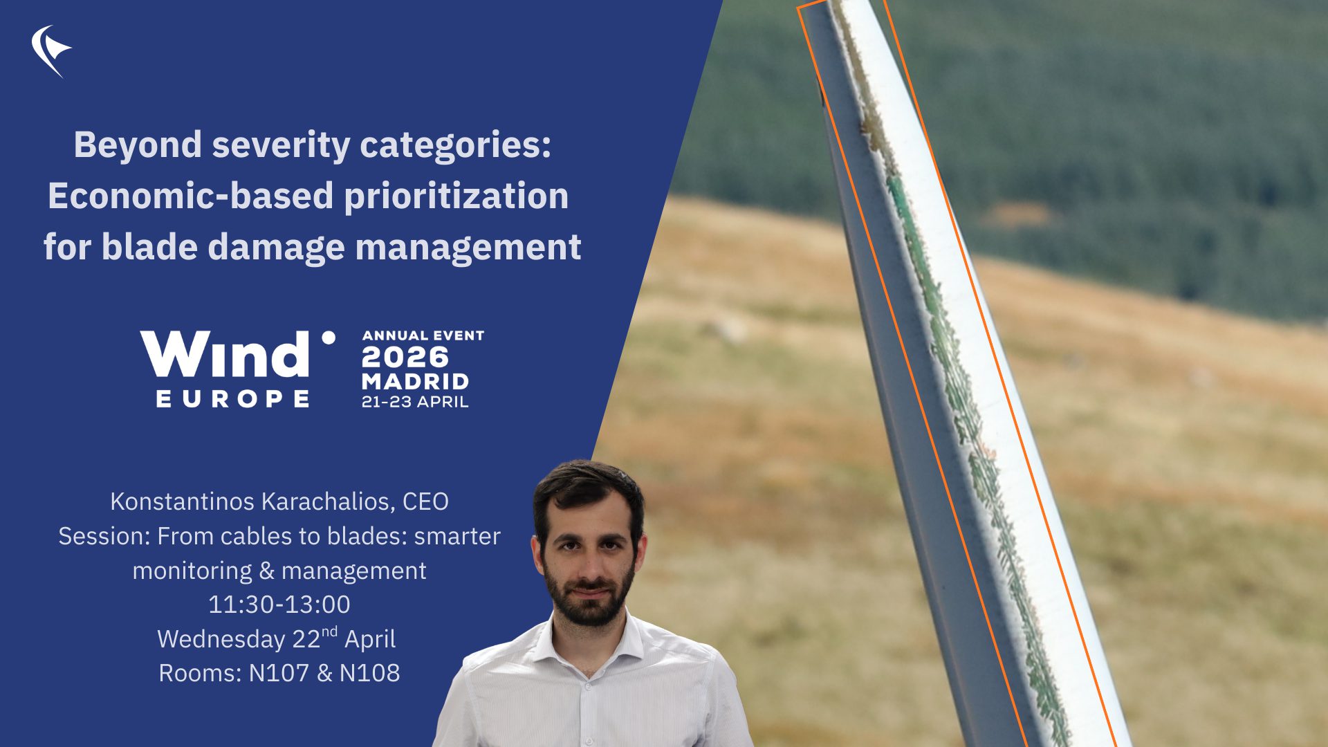 a blade damage, CEO of Perceptual Robotics and details on his conference in Windeurope2026