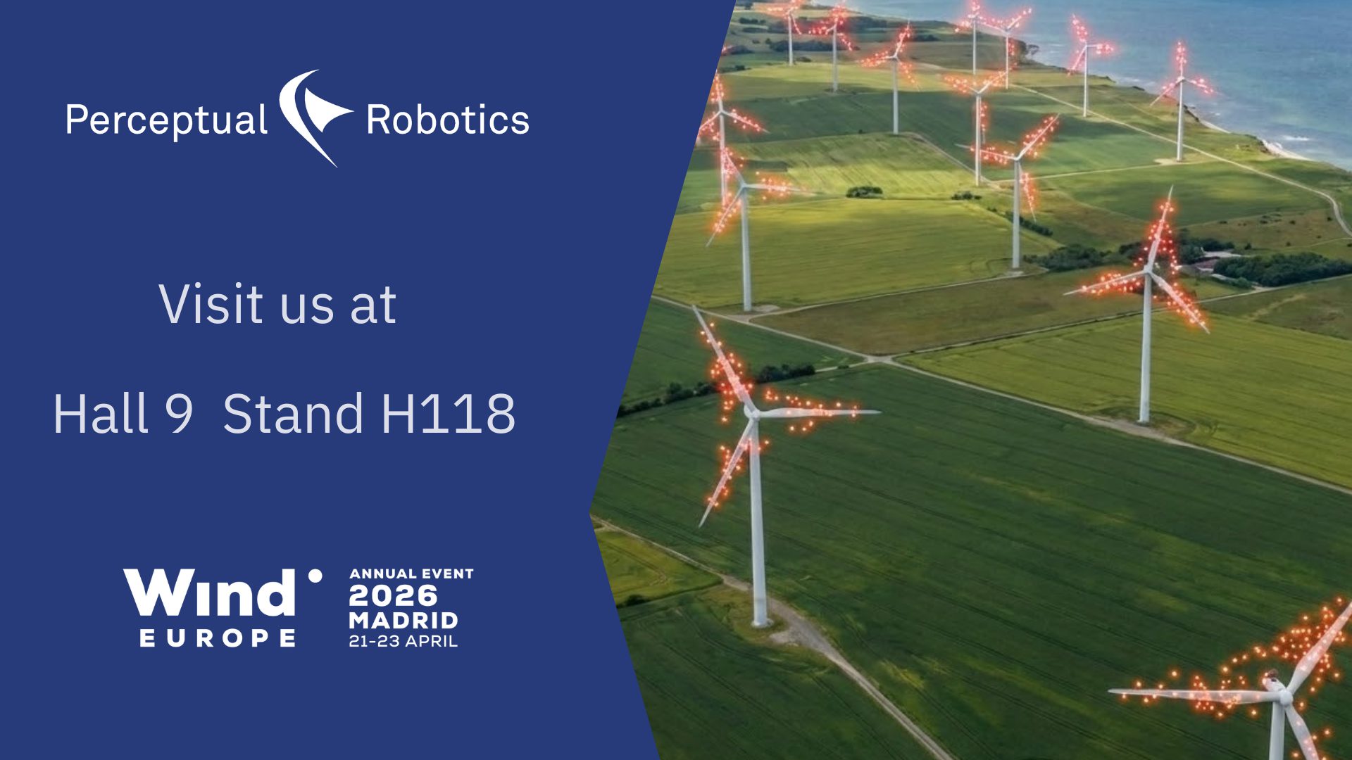 Event graphic for a wind farm, asking people to visit the company stand.