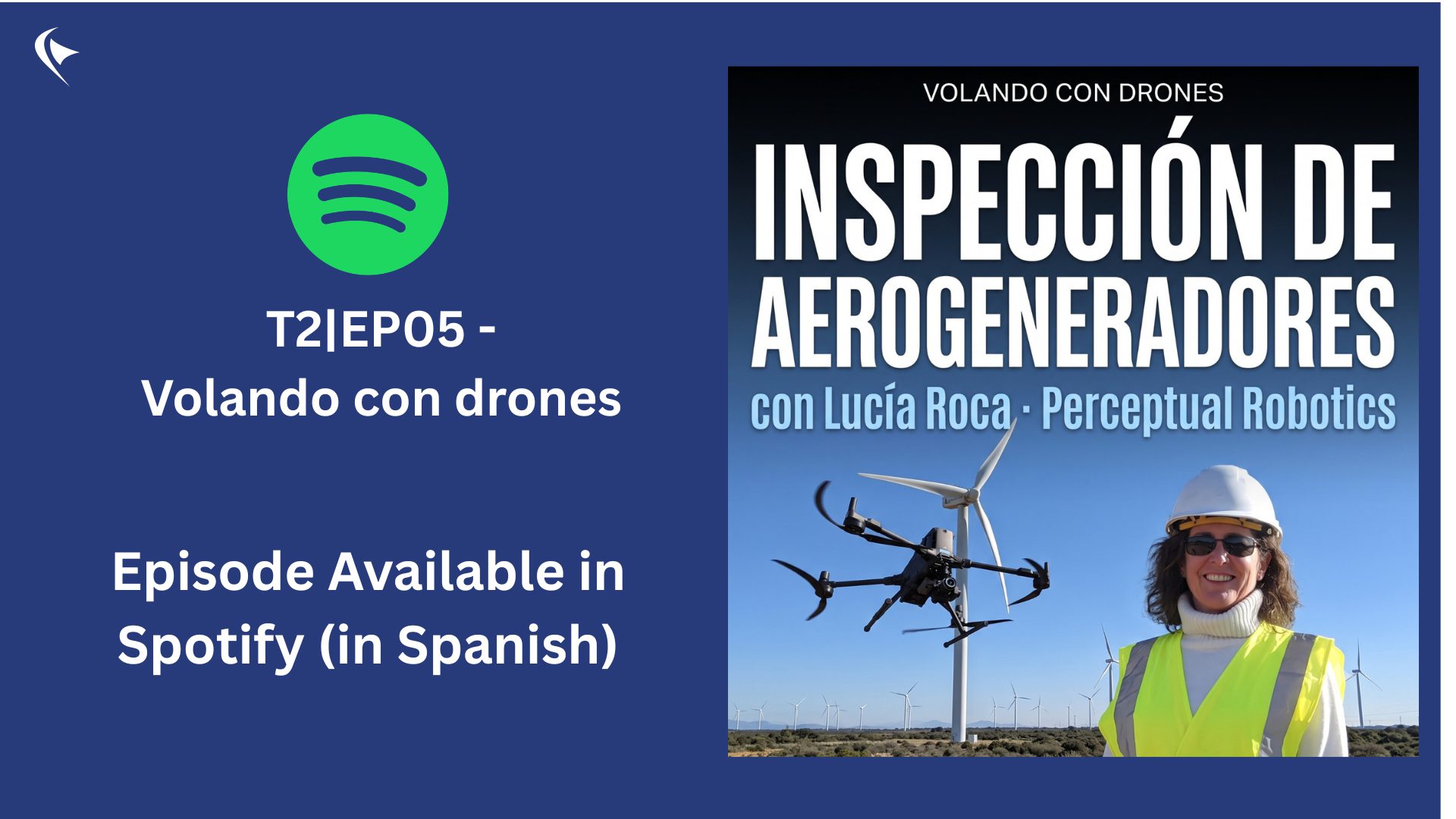 Image showing Lucia Roca who did a podcast on how wind turbine inspections with drones and AI work